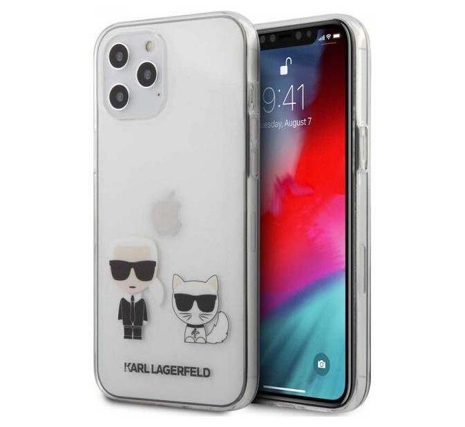 фото Чехол cg mobile karl lagerfeld ikonik karl&choupette iphone 12 pro max прозрачный