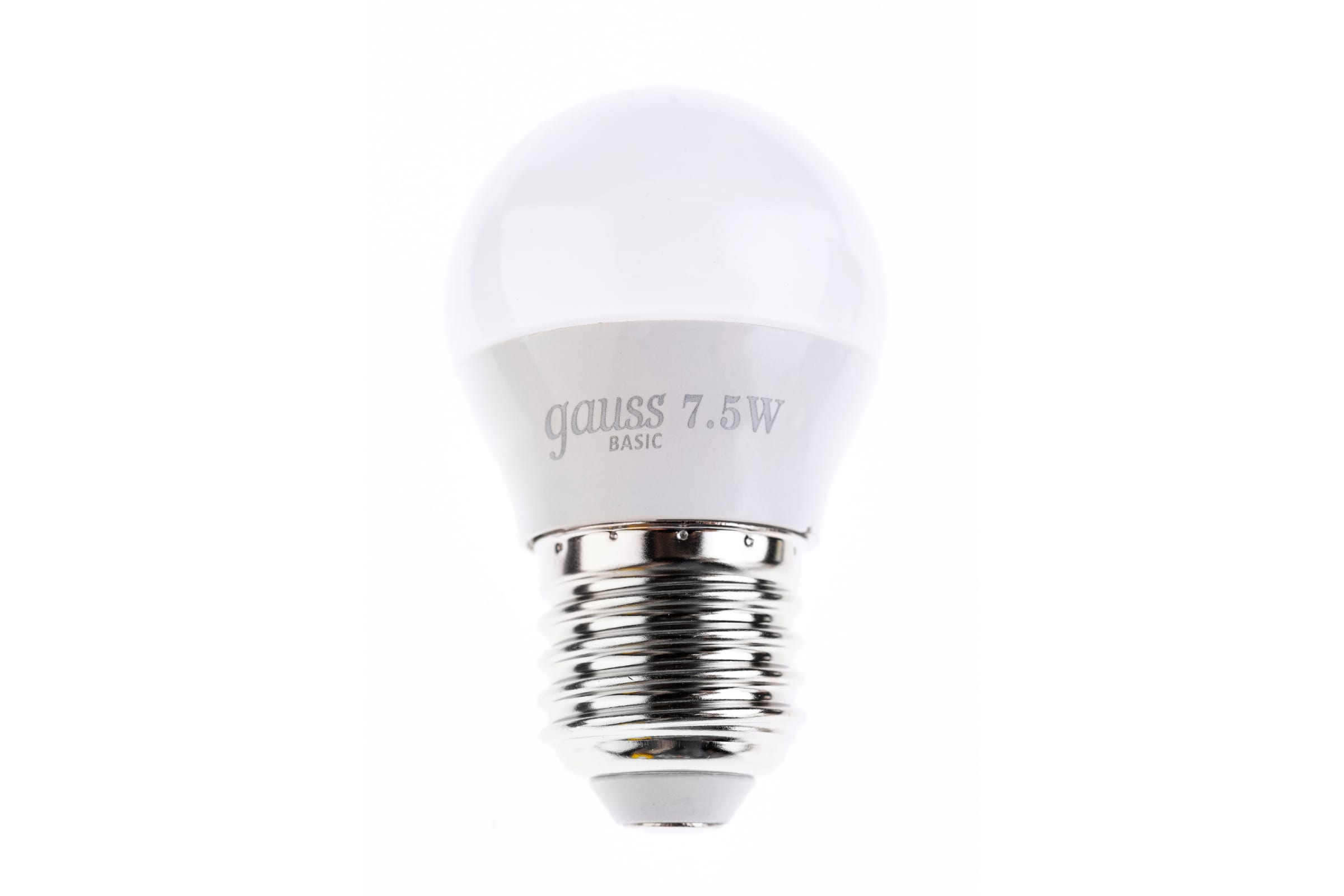 фото Лампа gauss basic шар 7,5w 670lm 3000k e27 led 1/10/100