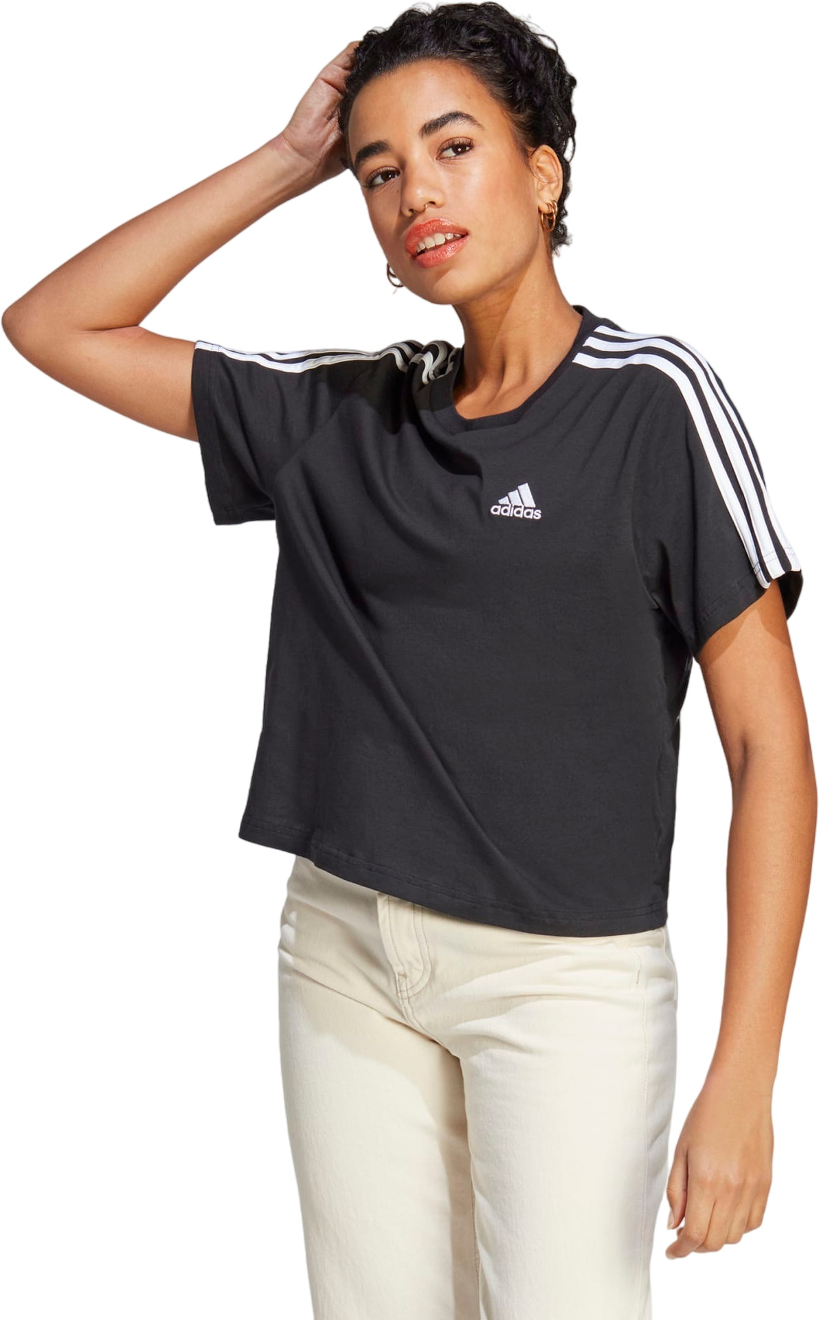

Футболка женская Adidas W 3S CR черная XS, Черный, W 3S CR