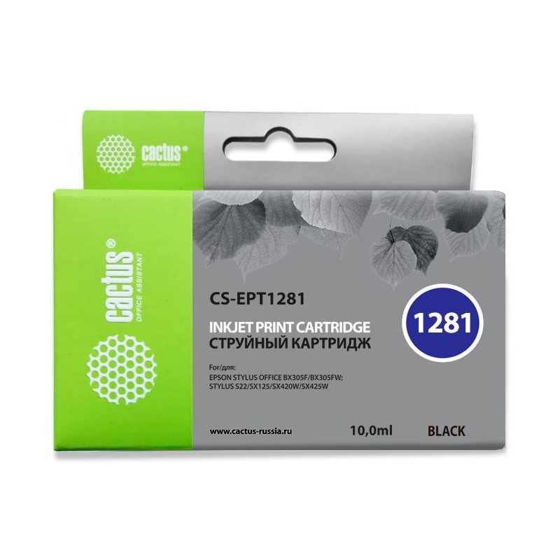 

Картридж для струйного принтера CACTUS (CS-EPT1281) черный, совместимый