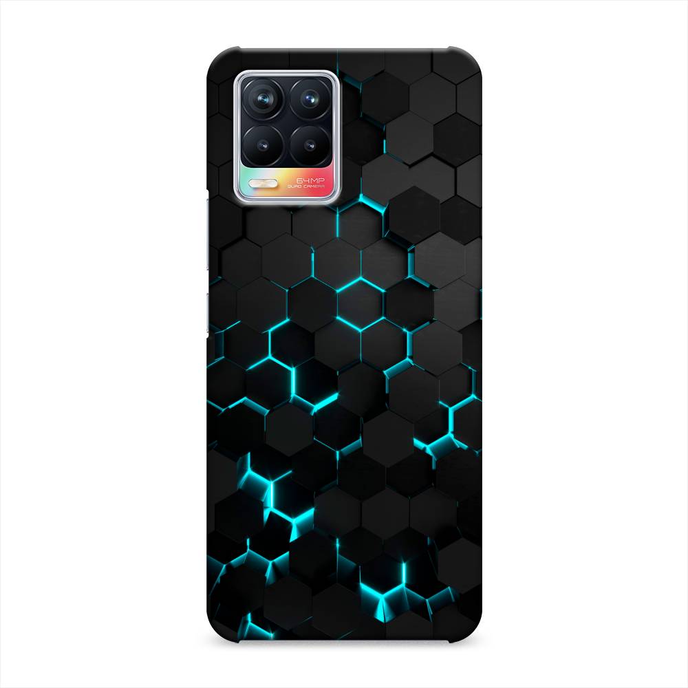 фото Пластиковый чехол "соты бирюзовые" на realme 8 awog
