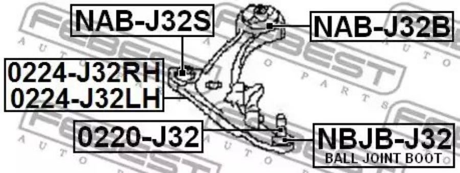 

Рычаг подвески FEBEST 0224-J32LH