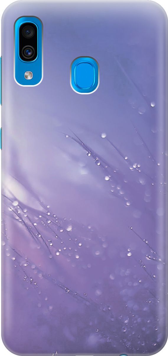 

Силиконовый чехол на Samsung Galaxy A20/A30 "Капли на синей траве", Белый;синий, 3479