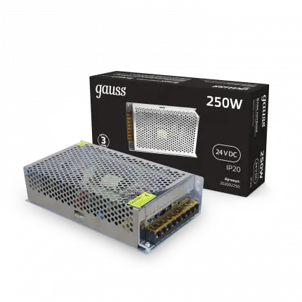 фото Блок питания gauss 250w 24v ip20 1/36