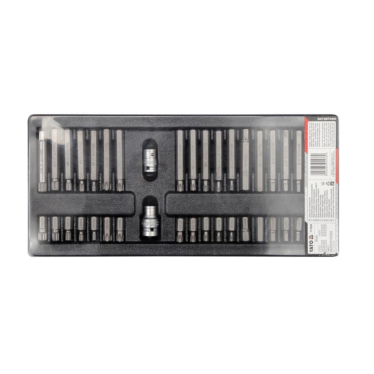 

YATO YT-5538 Набор бит ЛОЖЕМЕНТ, 40 пр биты, адаптеры 1шт