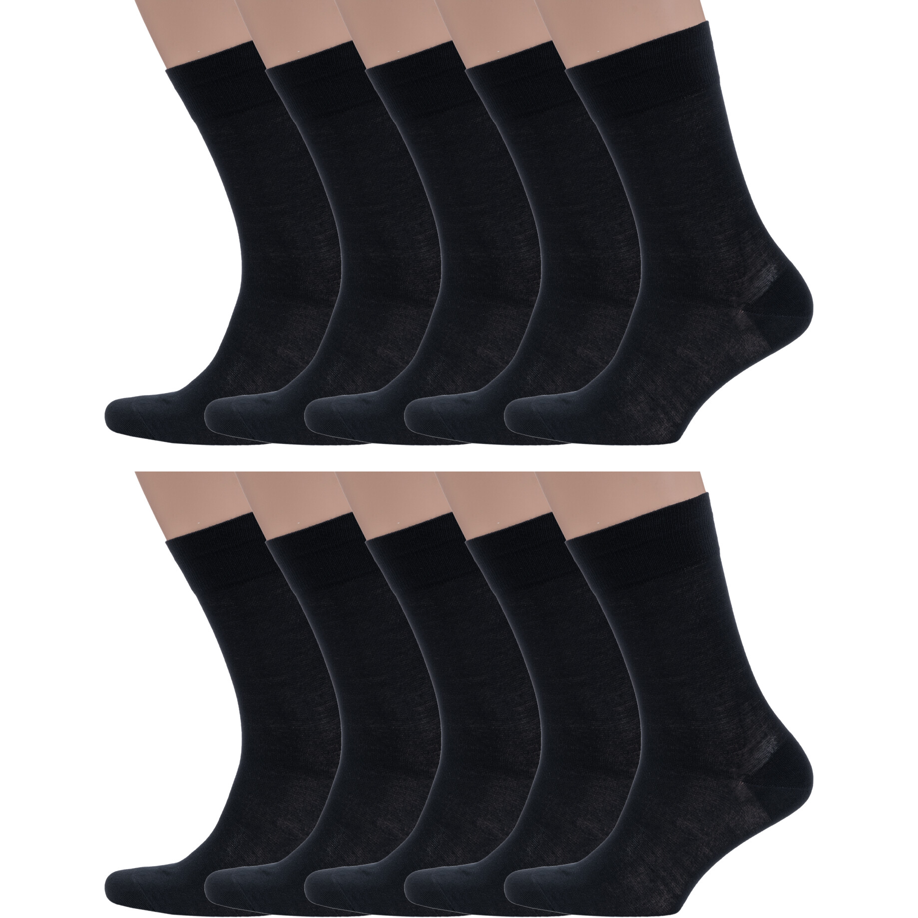 

Комплект носков мужских Grinston socks 10-15D7 черных 25, Черный, 10-15D7