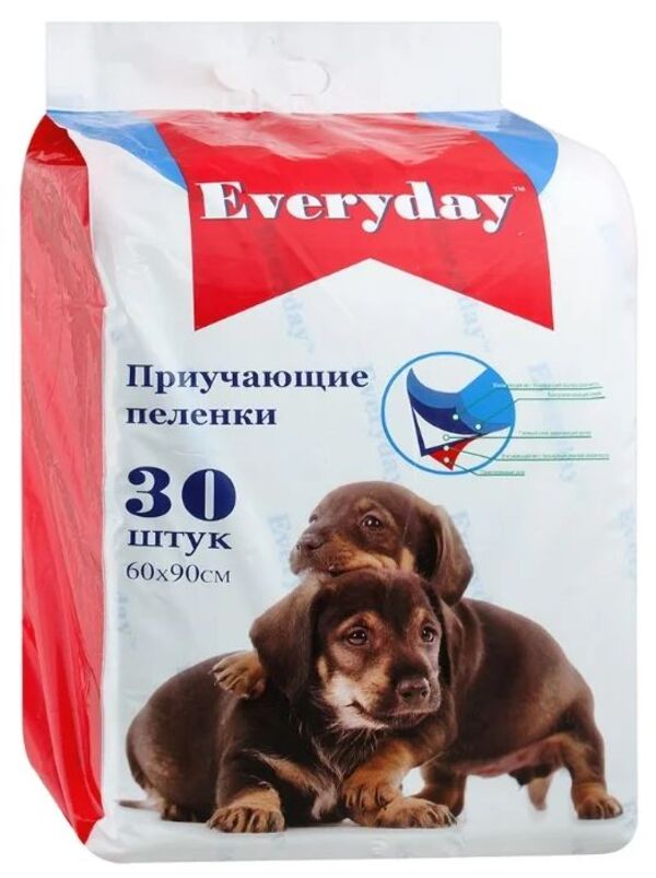 Впитывающие пеленки для животных Everyday, гелевые, 60х90 см, 30 шт