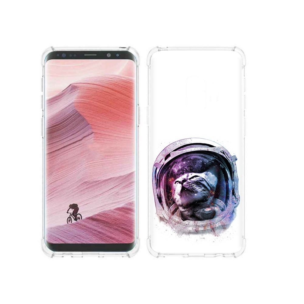 

Чехол MyPads Tocco для Samsung Galaxy S9 кот в шлеме (PT101623.567.396), Прозрачный, Tocco