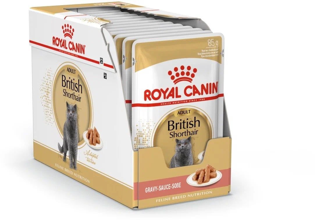 

Влажный корм для кошек Royal Canin British Shorthair Adult, для британских, 28шт по 85г