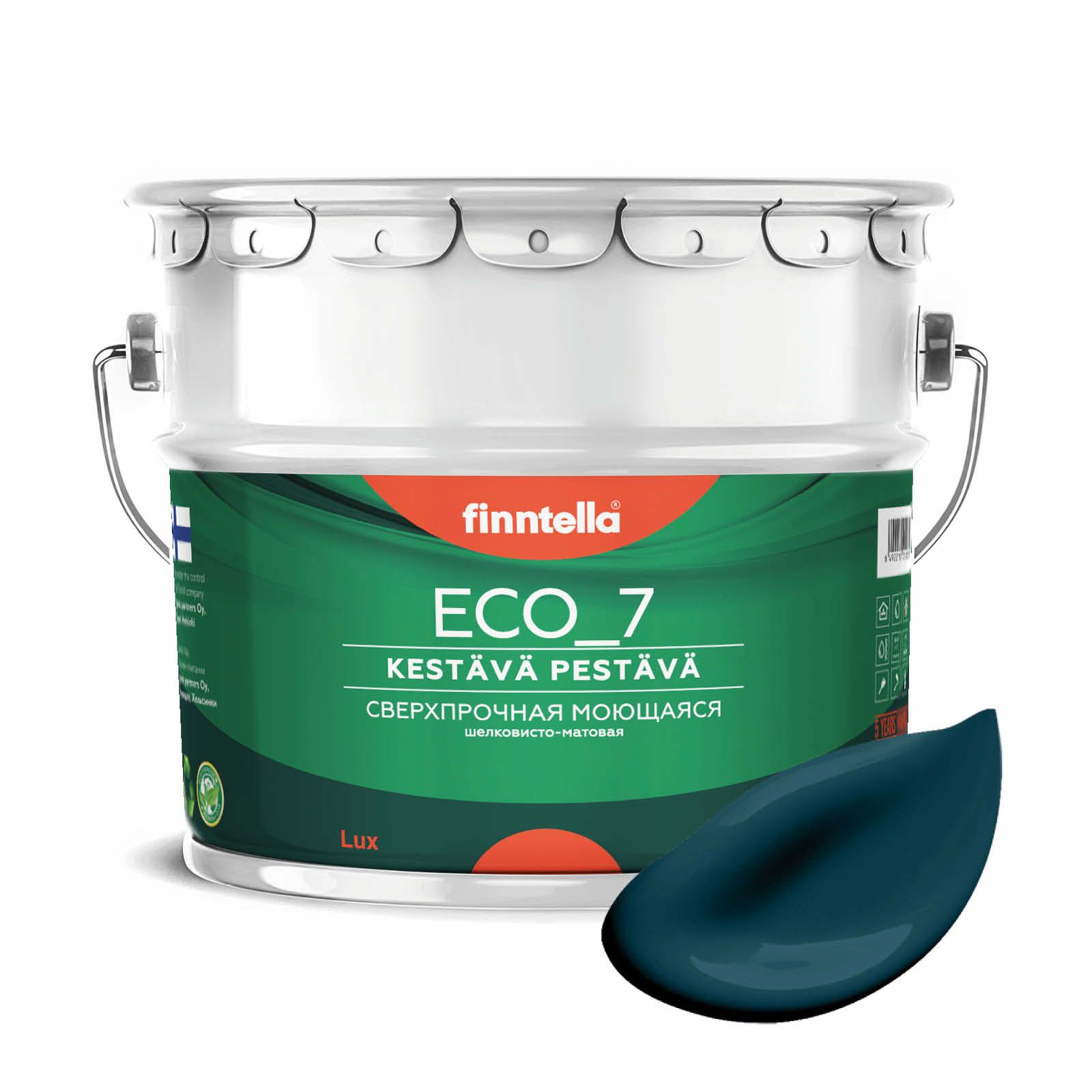 

Высокостойкая интерьерная краска FINNTELLA ECO_7 с оптическим эффеком EggShell. Усилена по, Зеленый, интерьерная ECO_7 EggShell с защитой от пятен и царапин
