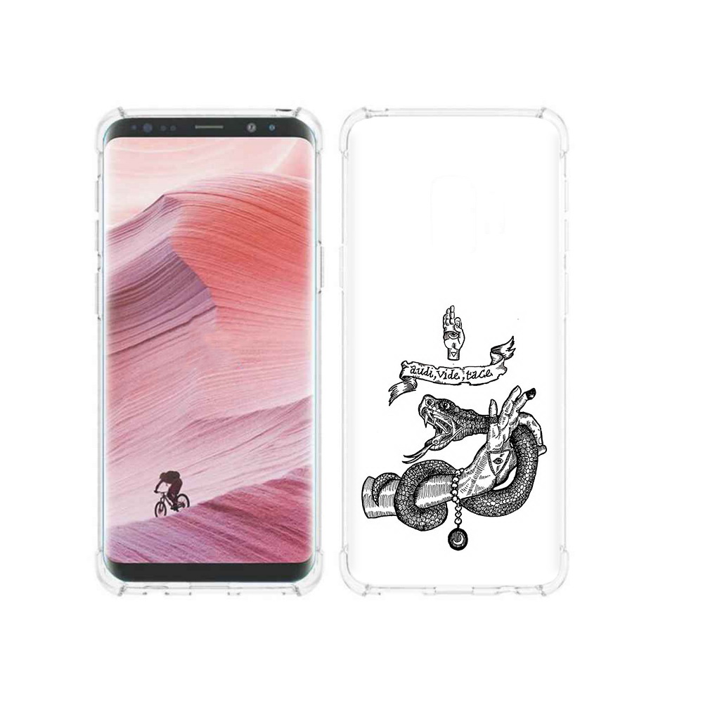 

Чехол MyPads Tocco для Samsung Galaxy S9 змея на руке рисунок (PT101623.567.366), Прозрачный, Tocco