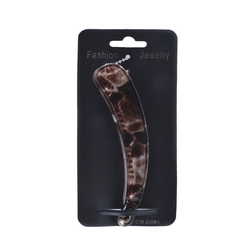 

Заколка для волос Accessories 2х12 см коричневая 1 шт