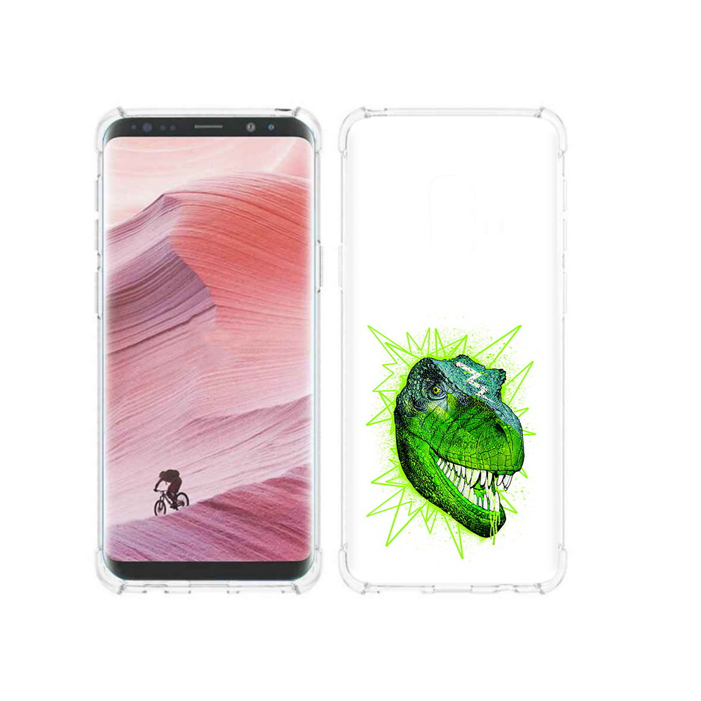 

Чехол MyPads Tocco для Samsung Galaxy S9 зеленый динозавр (PT101623.567.358), Прозрачный, Tocco