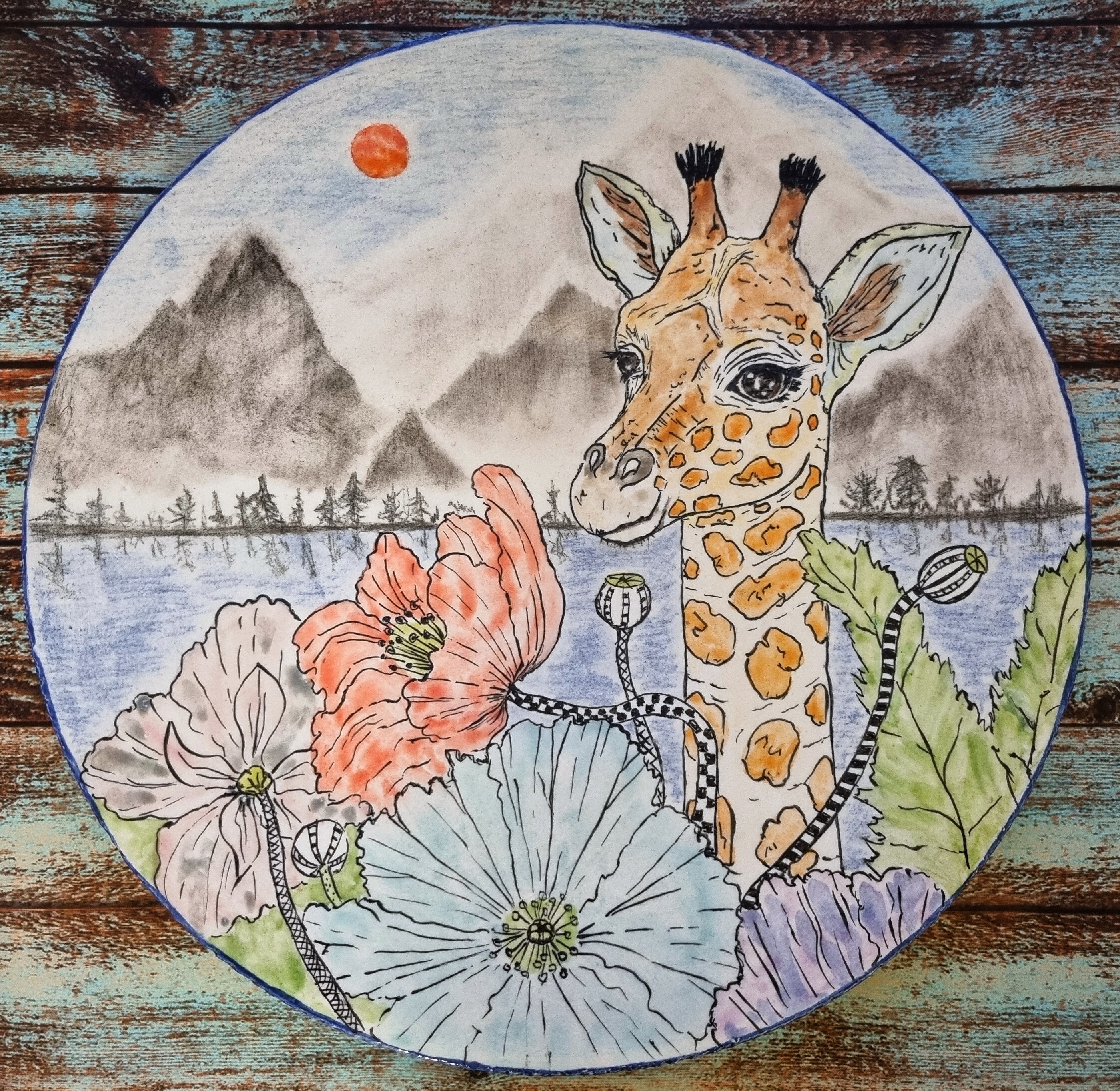 

Блюдо ручной работы Irina Volvach Art Ceramics "Жирафа", Жирафа