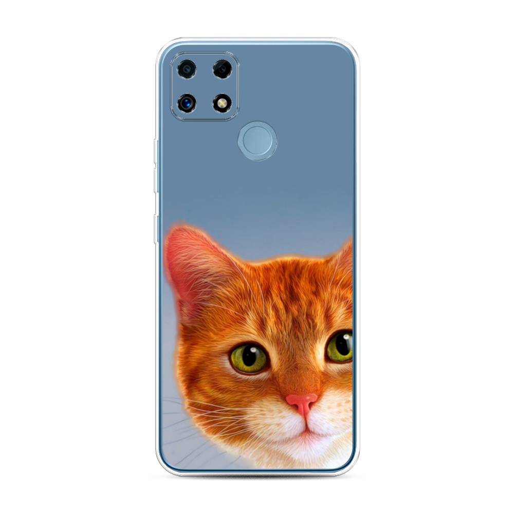 

Чехол на Oppo Realme C25 "Любопытный котик", Коричневый, 257450-1