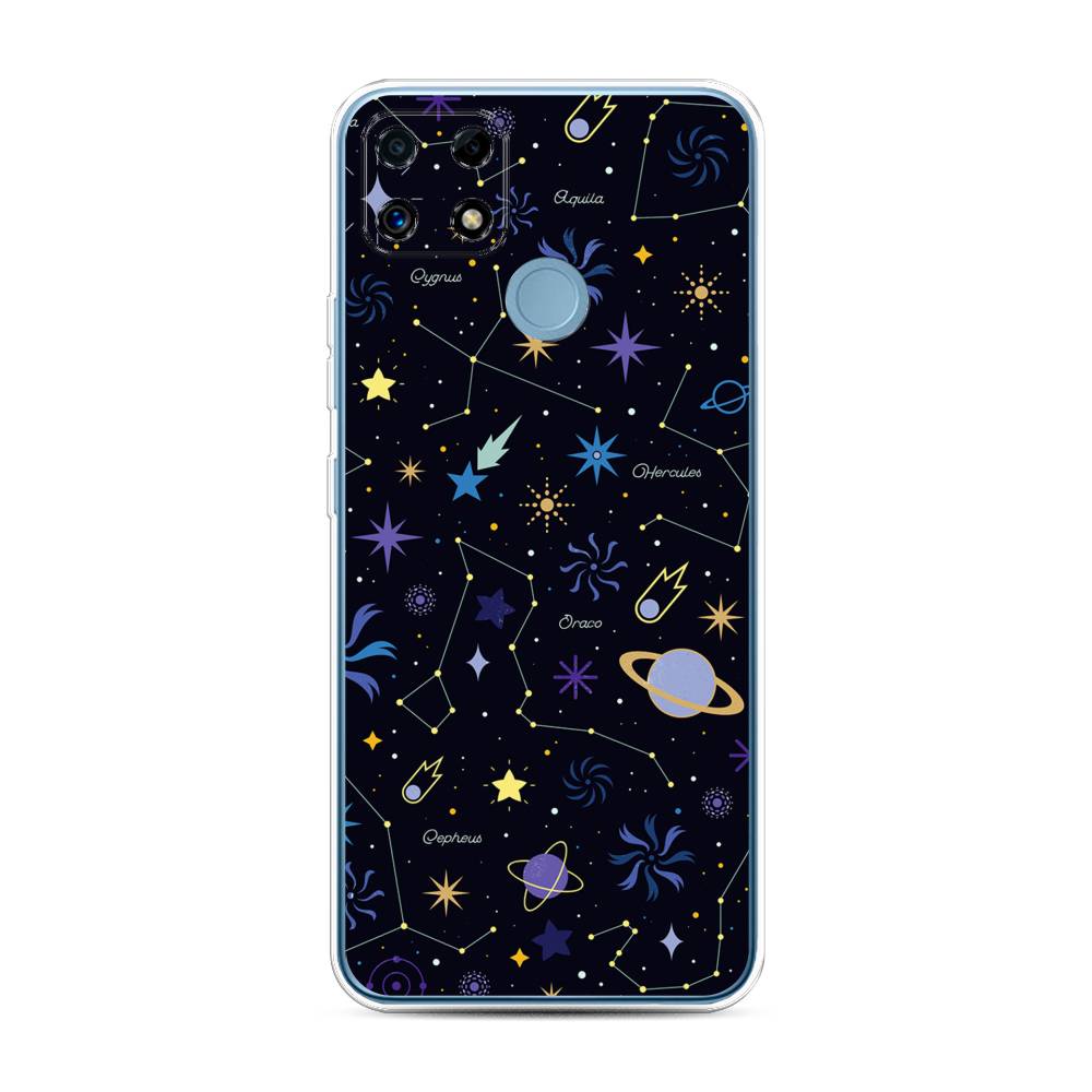 

Чехол на Oppo Realme C25 "Цветной космос", Желтый, 257450-2
