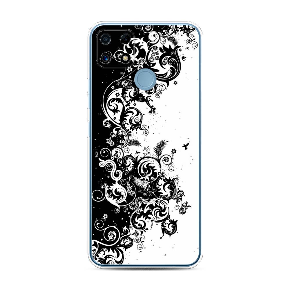 

Чехол на Oppo Realme C25 "Черно белый узор", Белый;черный;серый, 257450-3