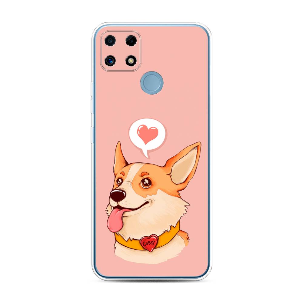 

Чехол на Oppo Realme C25 "Корги язык", Розовый;коричневый, 257450-1