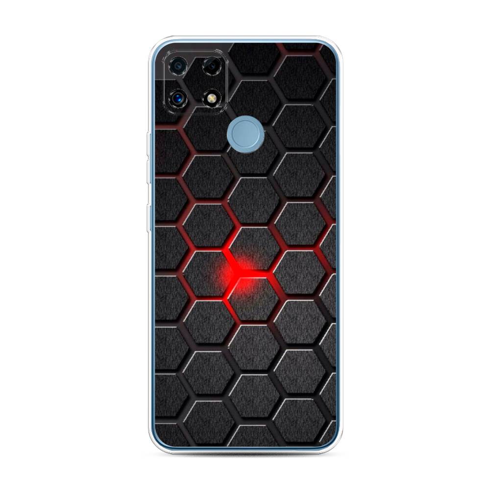 

Чехол на Oppo Realme C25 "Соты красные", Красный;черный;серый, 257450-3
