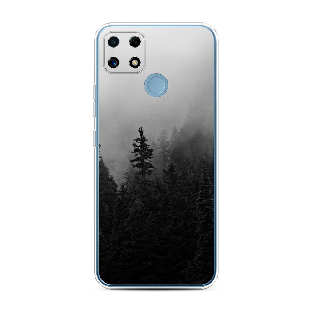 

Чехол на Oppo Realme C25 "Туманный лес", Серый;черный, 257450-2
