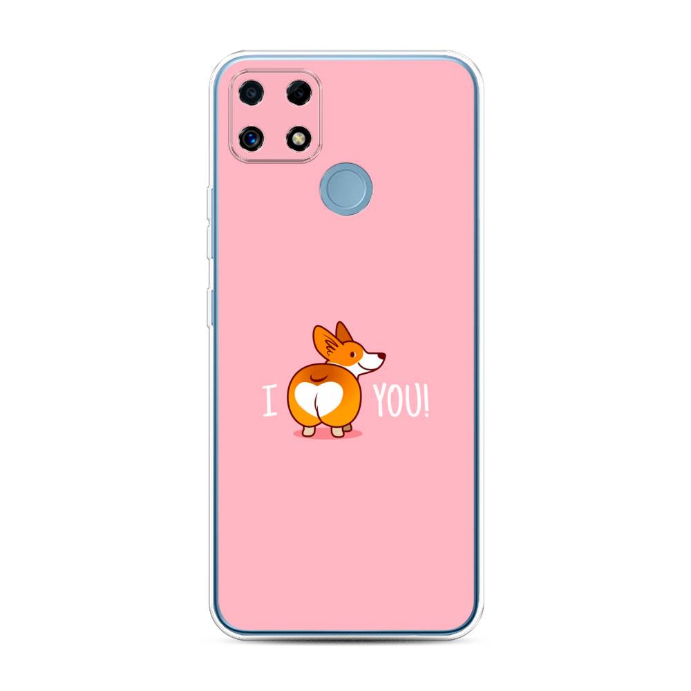 

Чехол на Oppo Realme C25 "Корги I love you", Розовый;коричневый;белый, 257450-1