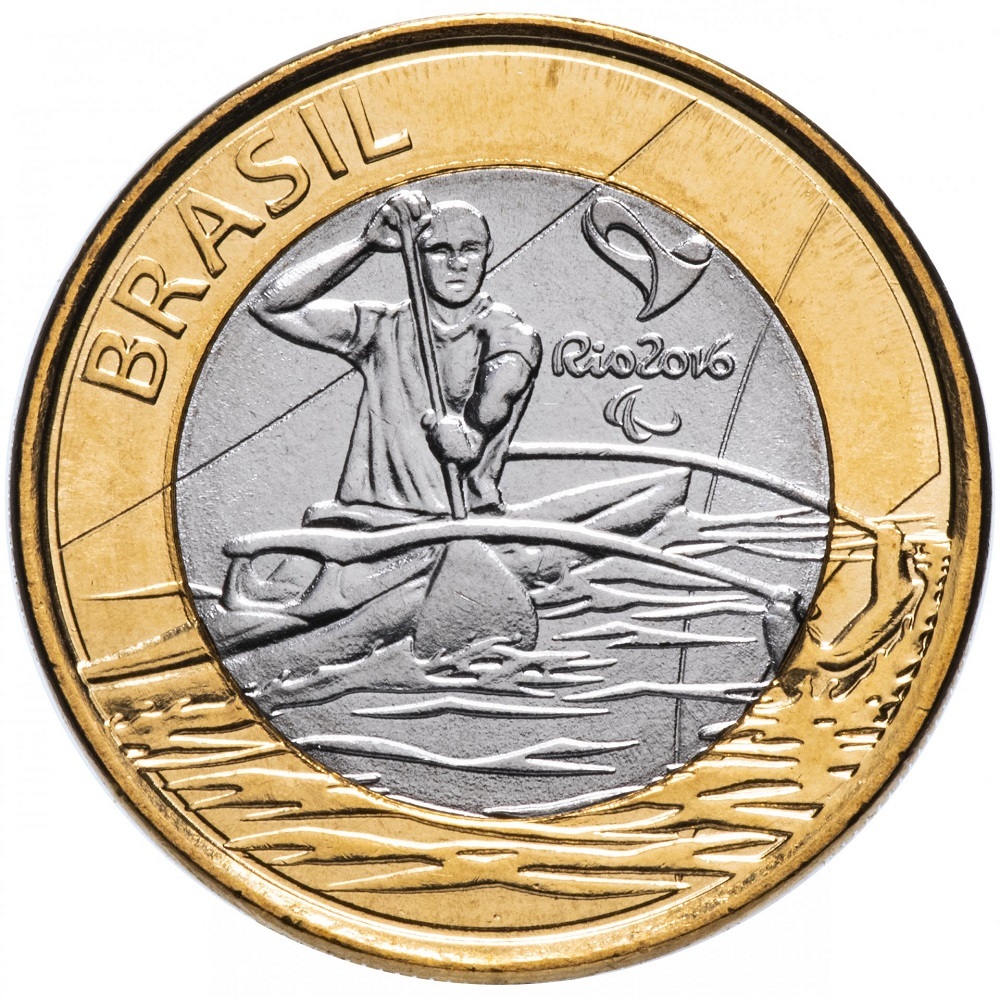 

Монета 1 Реал, Олимпийские Игры Рио-де-Жанейро 2016, Пара-каноэ , 2015 UNC