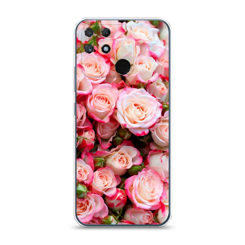 

Чехол на Realme Narzo 50A "Много роз", Розовый, 258450-2