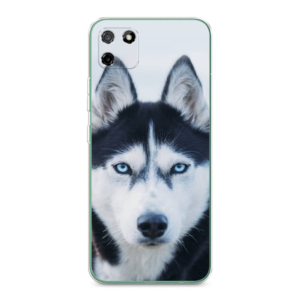 

Чехол на Realme C11 2020 "Хаски 2", Синий;белый, 253850-1