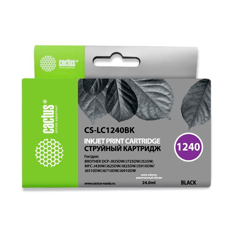 

Картридж для струйного принтера CACTUS (CS-LC1240BK) черный, совместимый