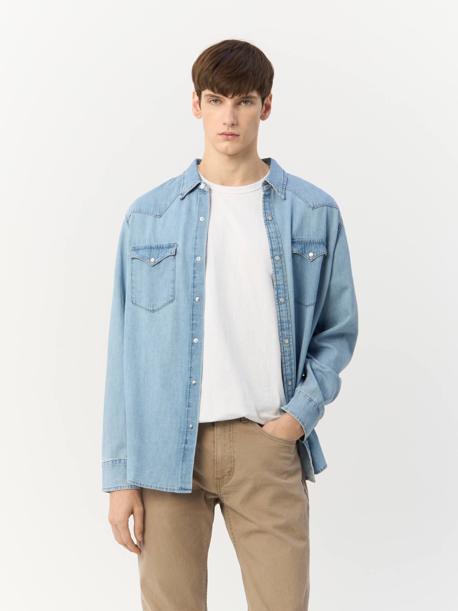 

Рубашка Levi's для мужчин, джинсовая, синяя, размер S, 85745-0074, Голубой, 85745