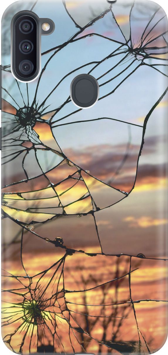 

Силиконовый чехол на Samsung Galaxy A11/M11 "Небо в трещинах", Голубой;оранжевый, 3477