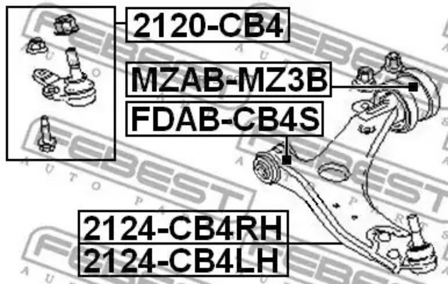 

FEBEST Рычаг передний R FORD FOCUS CB4 2008-2011 FEBEST 2124-CB4RH FEBEST 2124-CB4RH