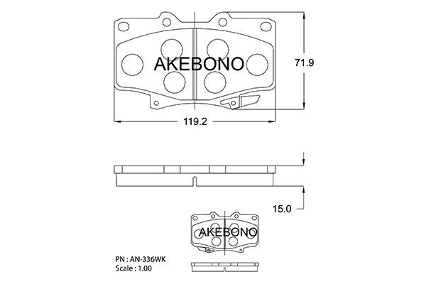 Тормозные колодки Akebono дисковые AN336WK