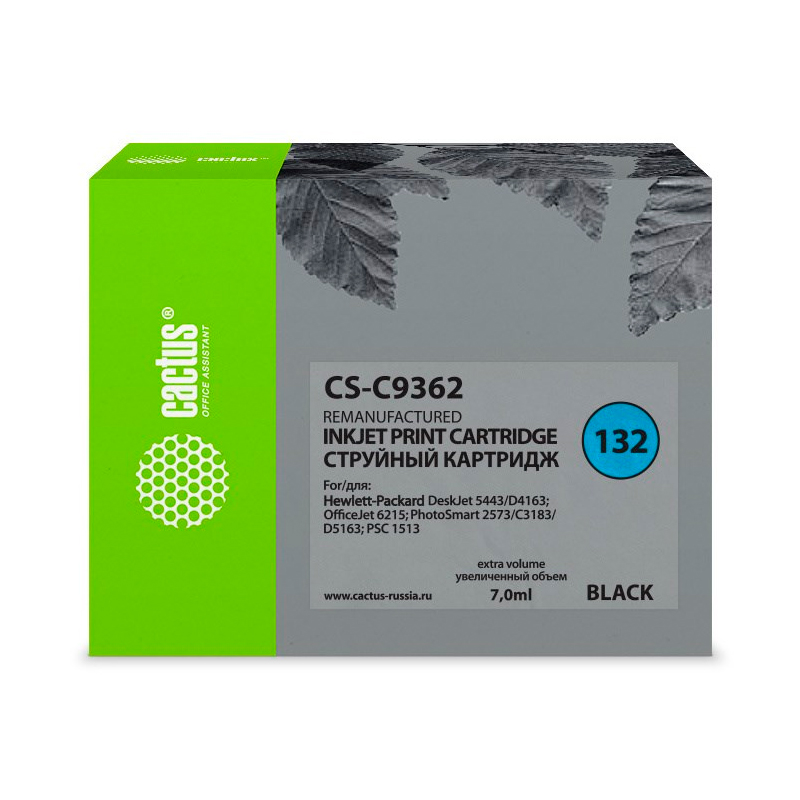 

Картридж для струйного принтера CACTUS (CS-C9362) черный, совместимый