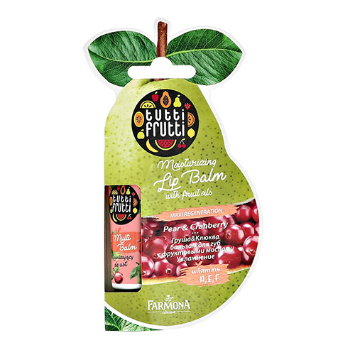 Купить Бальзам для губ TUTTI FRUTTI Груша и клюква с фруктовыми маслами (увлажнение) 12 мл, 203594
