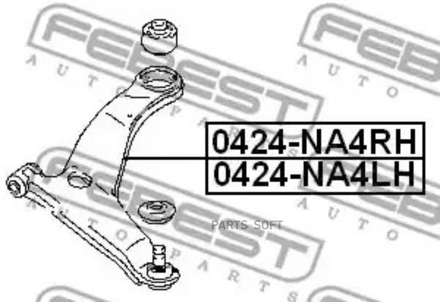 

FEBEST Рычаг пер.лев.MITSUBISHI GRANDIS NA4WNA8W 2003-2009 FEBEST 0424-NA4LH