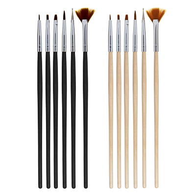 

ЮниLook Набор кистей для маникюра 6шт, дерево, металл, ворс нейлон, 18-19см, 2 цвета, 305-379