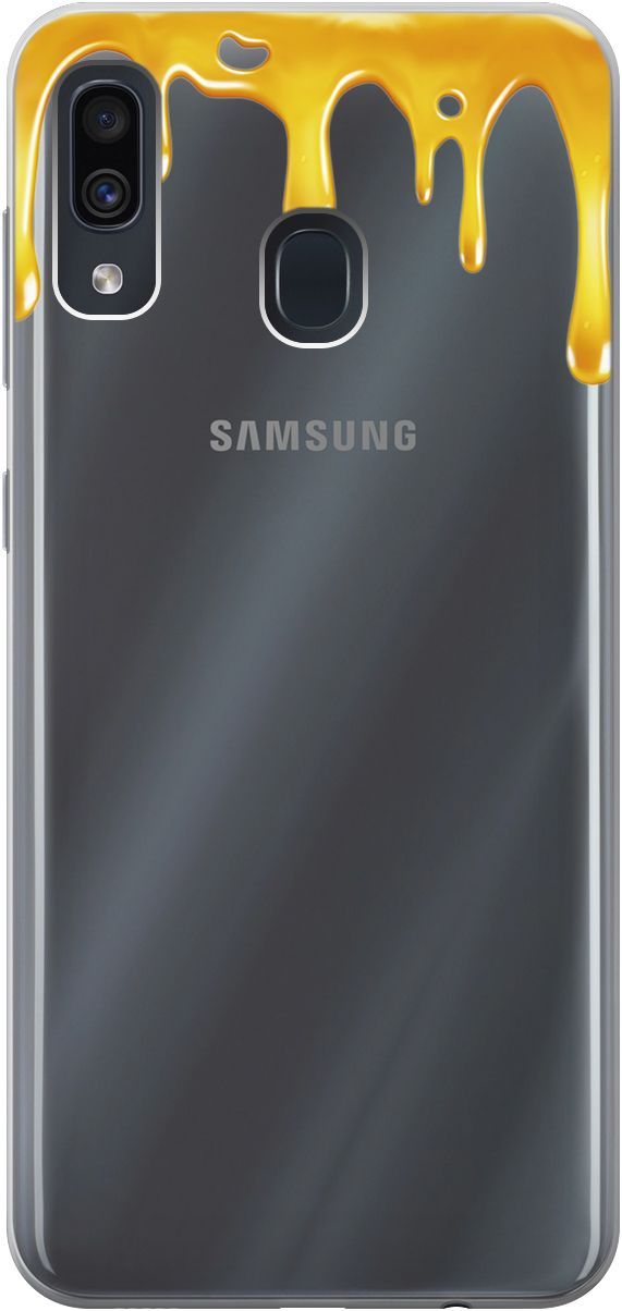 

Чехол на Samsung Galaxy A20/A30 с принтом "Honey" прозрачный, Прозрачный;желтый, 1758