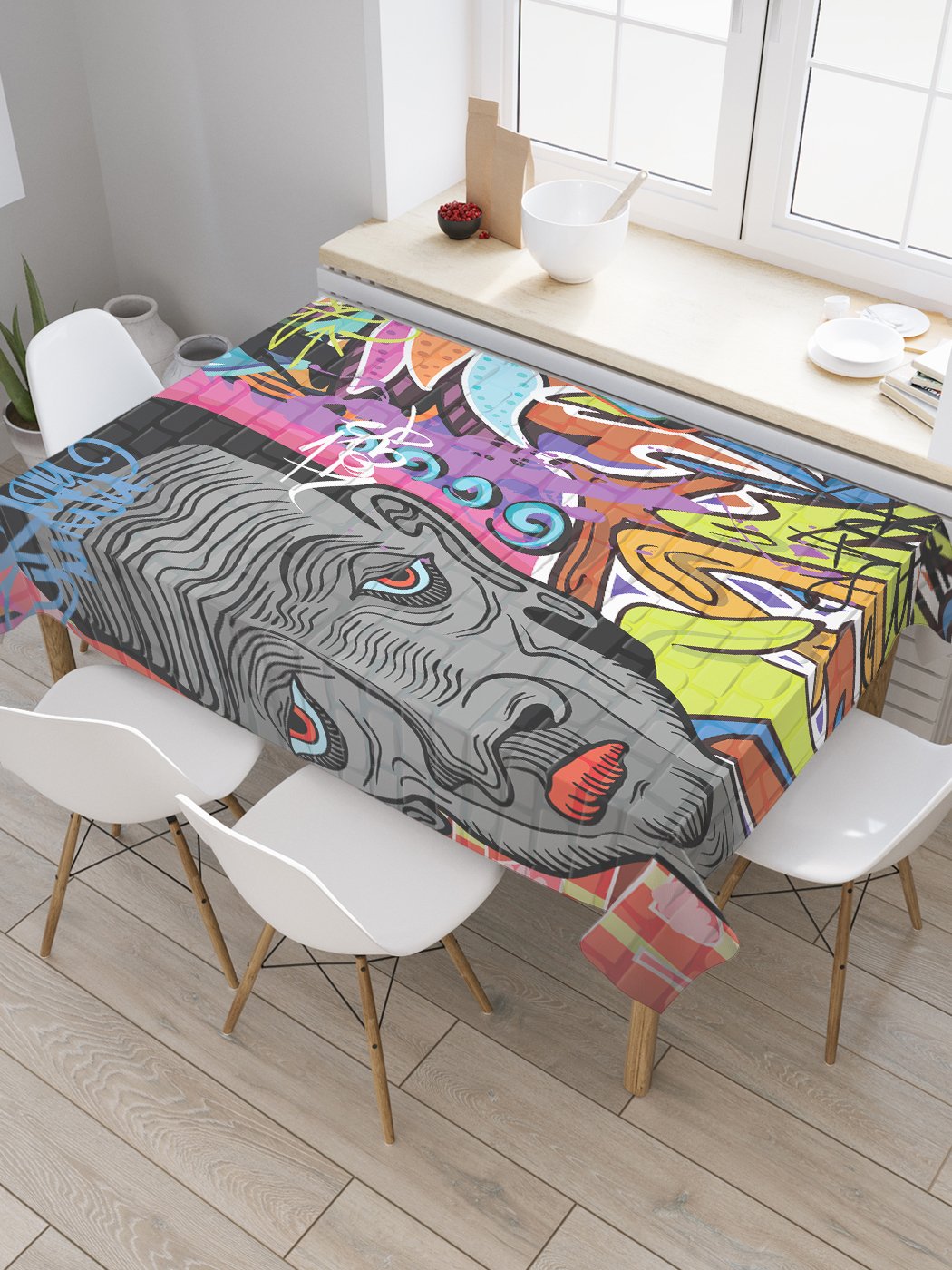 

Скатерть прямоугольная JoyArty "Африканец в граффити" из сатена, 120x145 см, Серый, Африканец в граффити