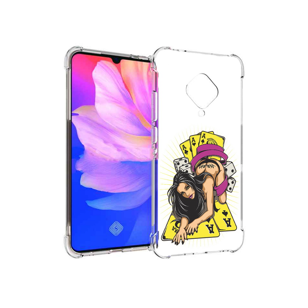 

Чехол MyPads Tocco для Vivo V17 нарисованная девушка с игровыми картами (PT147343.378.501), Прозрачный, Tocco
