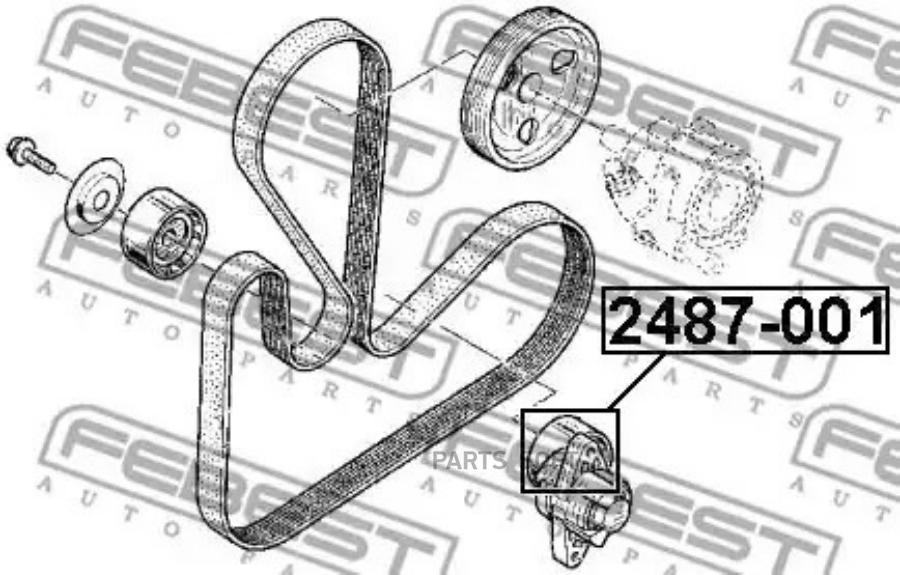 

FEBEST Ролик руч.ремня с натяжителем RENAULT MEGAN,SCENIC,LOGAN FEBEST 2487-001