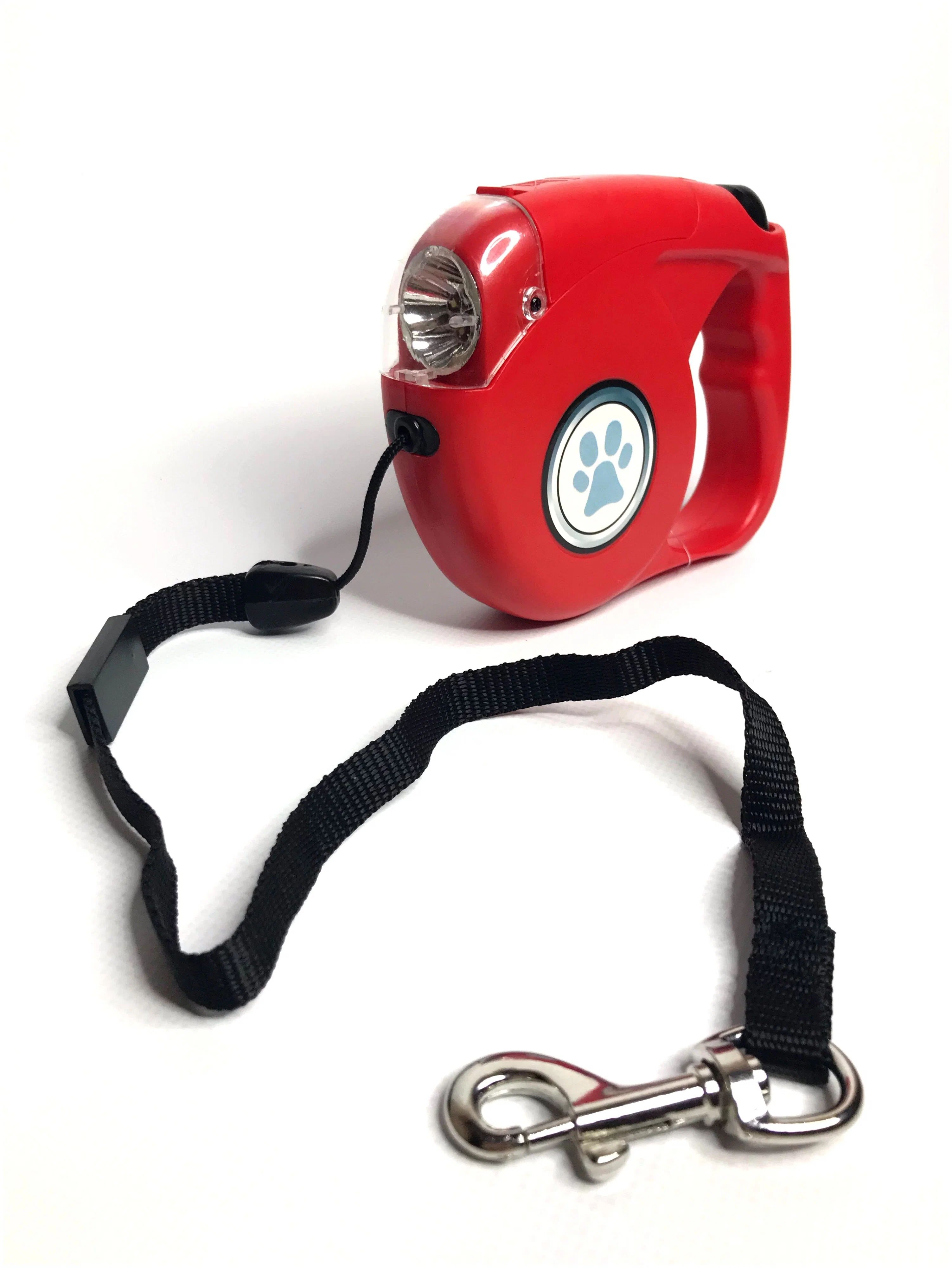 Поводок-рулетка для собак Рыжий кот, с фонариком, 5 м, в ассортименте