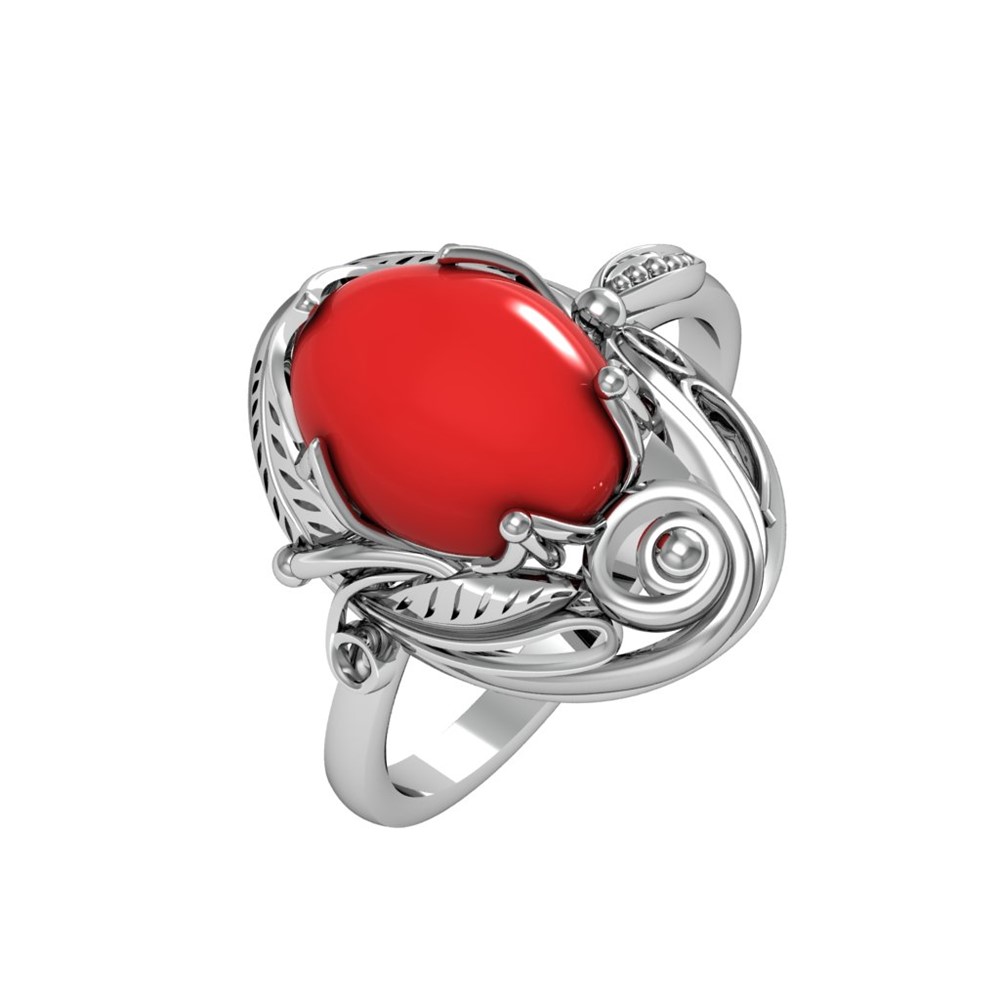 

Кольцо из серебра р. , ПРИВОЛЖСКИЙ ЮВЕЛИР 231698-KR, коралл, 231698-KR