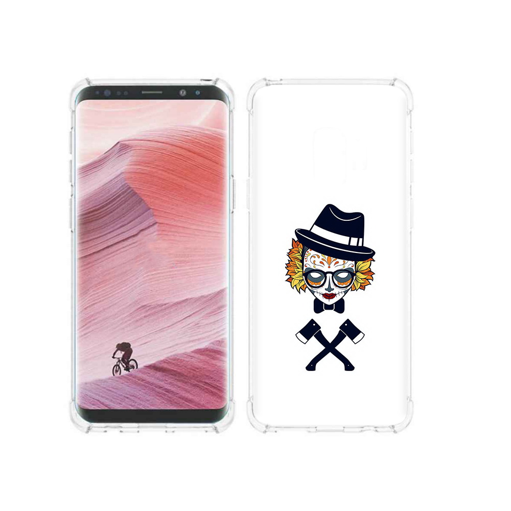 

Чехол MyPads Tocco для Samsung Galaxy S9 девушка в маске с топорами рисунок, Прозрачный, Tocco