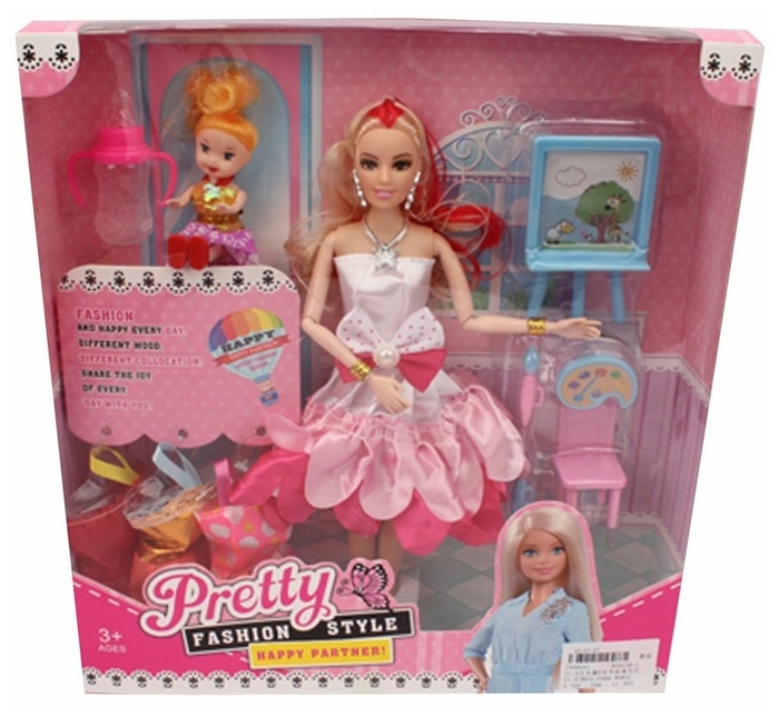 

Игровой набор Наша Игрушка Маленькая мама кукла 29 см. кукла 9 см. RX855D-2