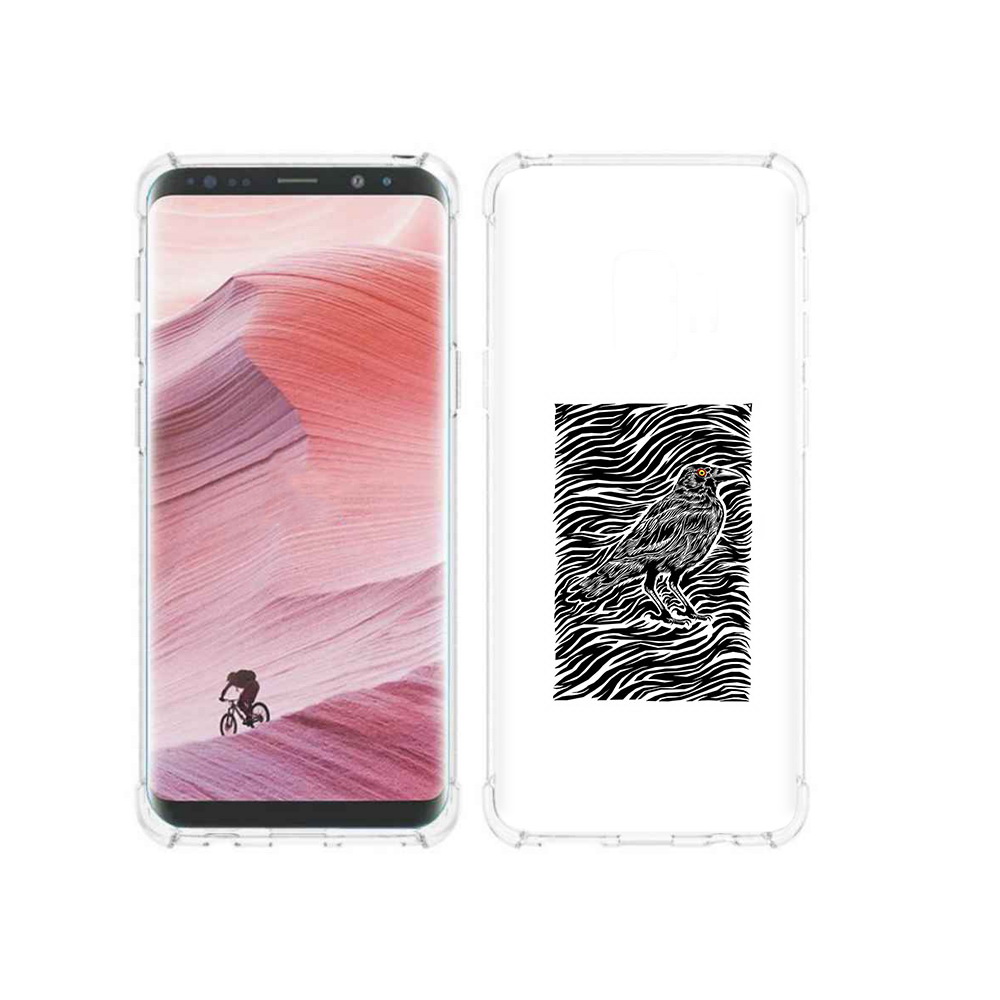 

Чехол MyPads Tocco для Samsung Galaxy S9 ворон в абстракции (PT101623.567.272), Прозрачный, Tocco