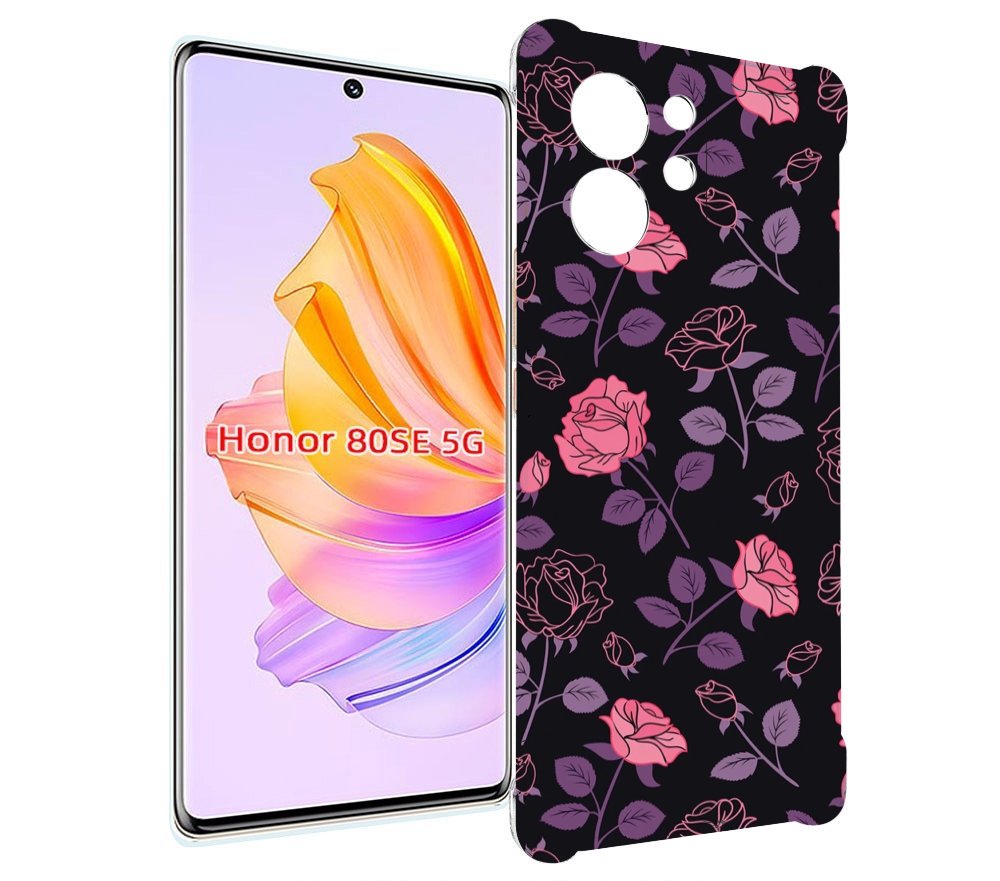 

Чехол MyPads маленькие розочки на черном фоне женский для Honor 80 SE, Прозрачный, Tocco