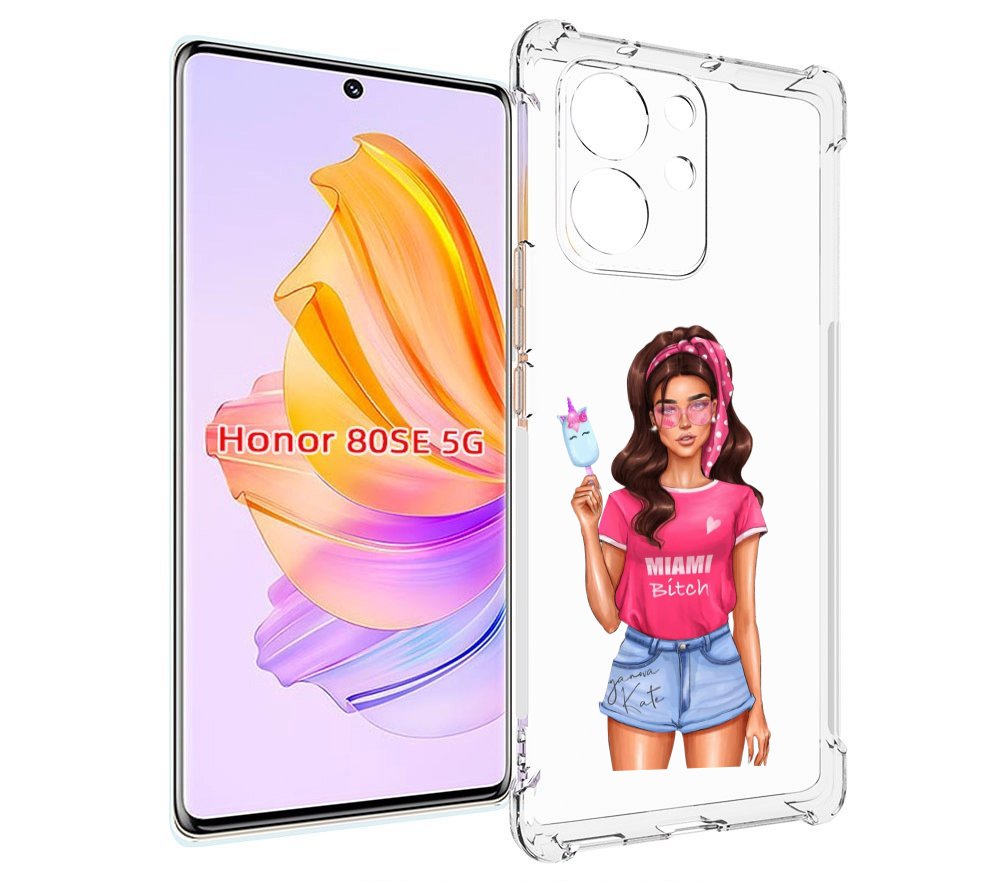

Чехол MyPads майами-битч женский для Honor 80 SE, Прозрачный, Tocco