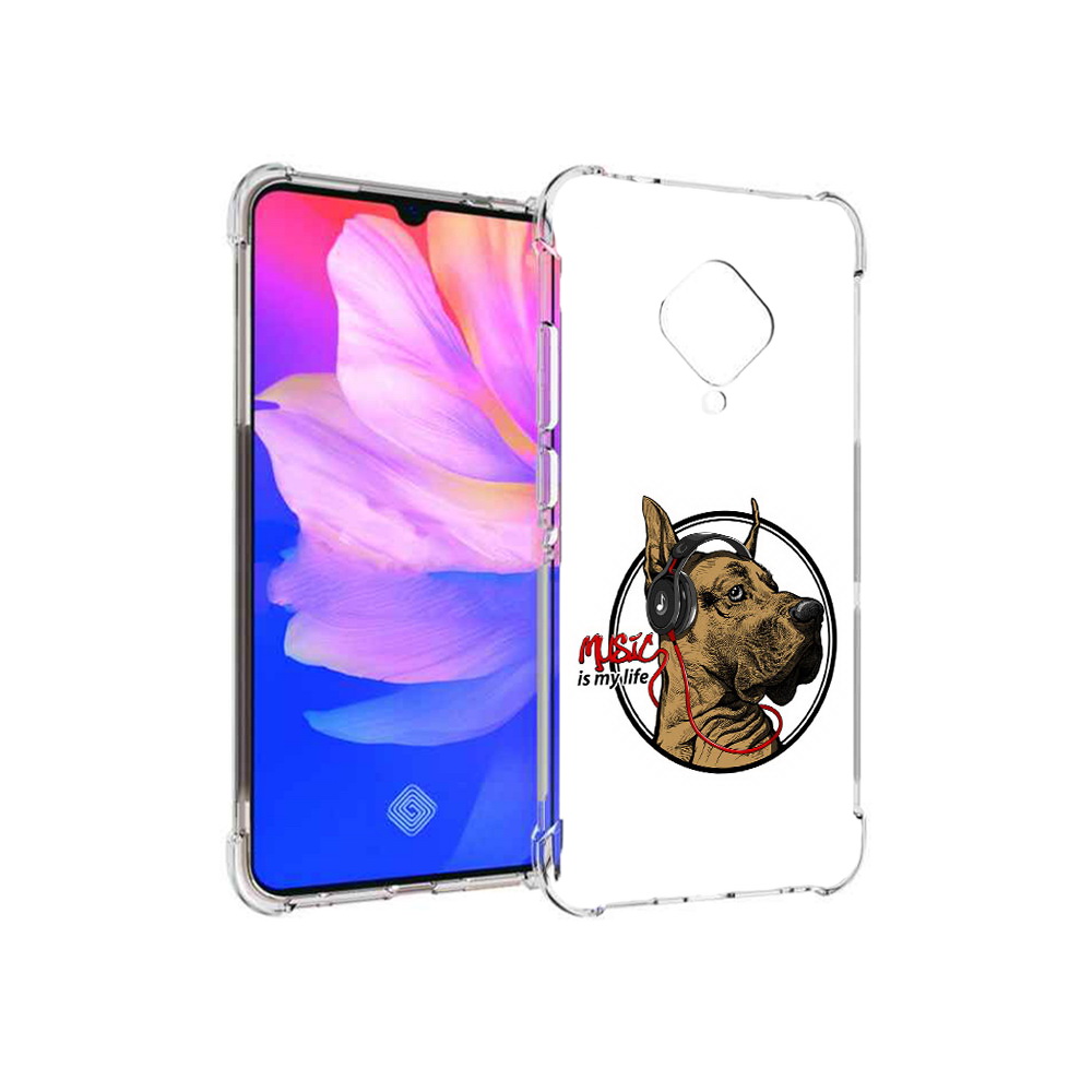

Чехол MyPads Tocco для Vivo V17 музыкальная собака (PT147343.378.490), Прозрачный, Tocco