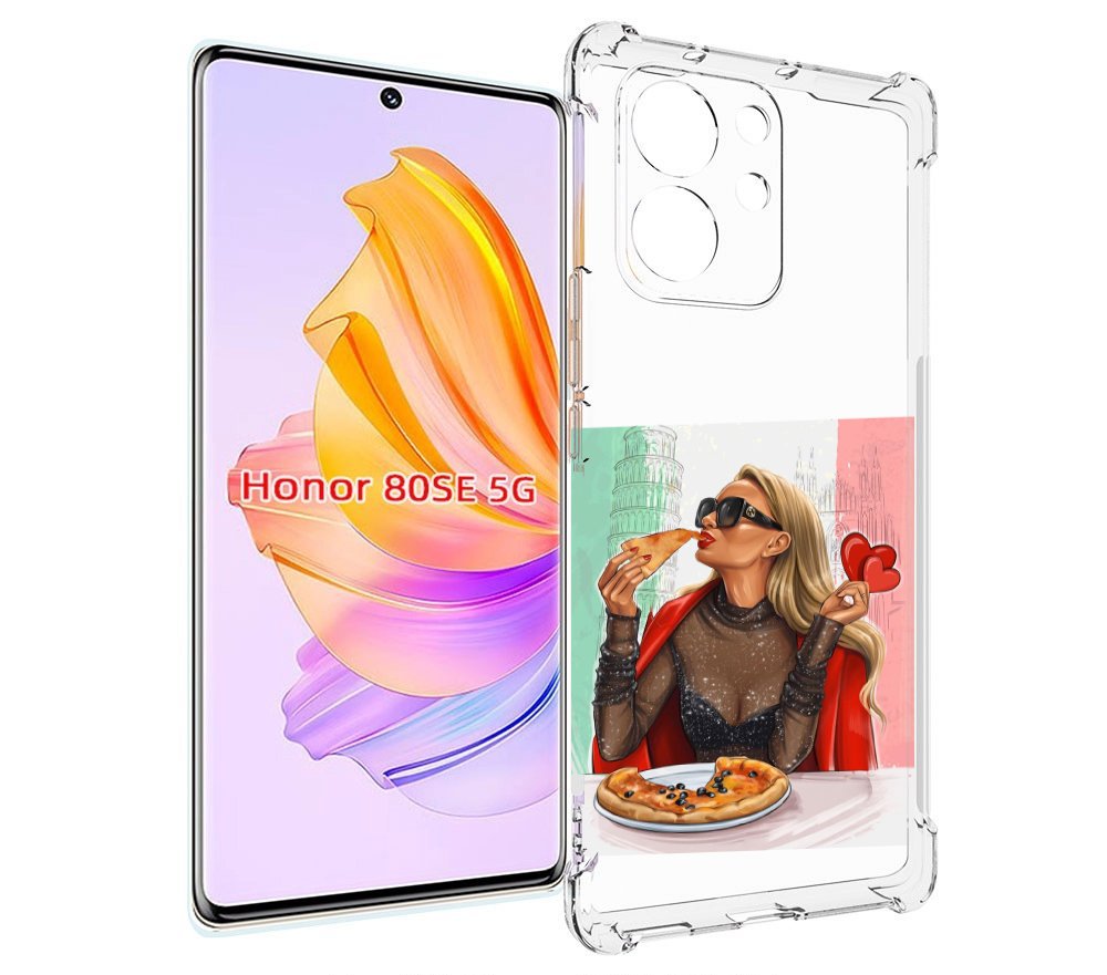 

Чехол MyPads любительница-пиццы женский для Honor 80 SE, Прозрачный, Tocco